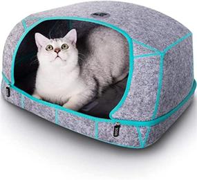 img 4 attached to 🐱 Cozy CAT Care Cat Cave Bed - Indoor Sanctuary for Cats: Removable Zipper Design, Graphene Warmth, Scratch-Resistant & Washable for Optimal Comfort