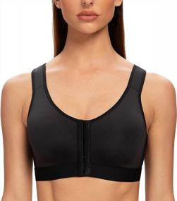 img 3 attached to Wirefree Plus Size Post Surgery Bra With Front Closure And Back Support For Women By MELENECA