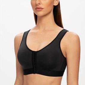 img 1 attached to Wirefree Plus Size Post Surgery Bra With Front Closure And Back Support For Women By MELENECA