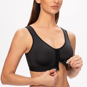 img 2 attached to Wirefree Plus Size Post Surgery Bra With Front Closure And Back Support For Women By MELENECA