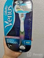 img 1 attached to Gillette Venus Platinum Extra Smooth Razors for Women: Ultimate Precision with Metal Handle and Anti-Slip Grip - 1 Razor + 4 Blade Refills review by Ada Wajszczuk ᠌
