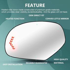 img 1 attached to Heated Mirror Glass Replacement For Chevy/GMC/Cadillac Exterior Side Power & Signal Mirror