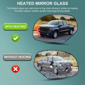 img 3 attached to Heated Mirror Glass Replacement For Chevy/GMC/Cadillac Exterior Side Power & Signal Mirror