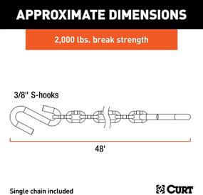 img 2 attached to 🔗 CURT 80010 48-Inch Trailer Safety Chain, 3/8-Inch S-Hooks, 2,000 lbs Break Strength