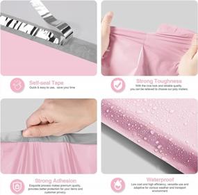 img 2 attached to Почтовые ящики Fuxury Poly: 100 водонепроницаемых почтовых пакетов для малого бизнеса в розовом цвете сакуры