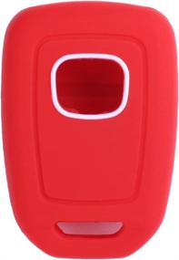 img 2 attached to 🔴 XUHANG Silicone Key Fob Skin Cover Case for Honda Accord Sports LX Civic HR-V CR-V - Red