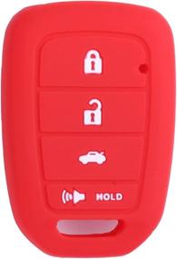 img 3 attached to 🔴 XUHANG Silicone Key Fob Skin Cover Case for Honda Accord Sports LX Civic HR-V CR-V - Red