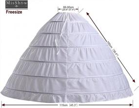 img 2 attached to Women'S Crinoline Petticoat A-Line 6 Hoop Skirt Slip Long Underskirt For Wedding Bridal Dress Quinceanera Ball Gown