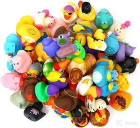 img 4 attached to 🦆 XY-WQ 25 Pack Rubber Duck Bath Toy Assortment - Bulk Floater Duck for Kids - Baby Showers Accessories - Party Favors, Birthdays, Bath Time, and More - 25 Varieties