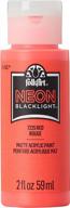 folkart neon red blacklight acrylic paint, 2 oz. logo