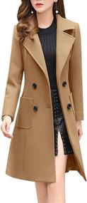 img 3 attached to 🧥 Chouyatou Elegant Notched Collar Breasted Women's Coats, Jackets & Vests: Fashionable Outerwear Essentials