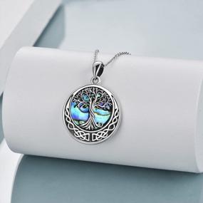 img 1 attached to 925 Sterling Silver Celtic Knot Pendant Necklace With Abalone Shell - Tree Of Life Jewelry For Women