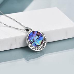 img 2 attached to 925 Sterling Silver Celtic Knot Pendant Necklace With Abalone Shell - Tree Of Life Jewelry For Women