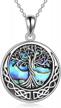 925 sterling silver celtic knot pendant necklace with abalone shell - tree of life jewelry for women logo