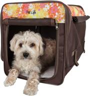 🏕️ pet life ® floral folding collapsible lightweight wire framed tent pet crate: stylish and portable pet shelter logo