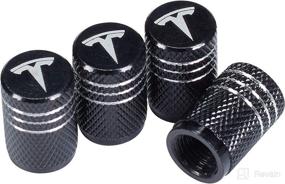 img 2 attached to 🔩 Enhance Your Tesla Model Y X S 3 with VIHIMAI 4PCS Black Aluminum Alloy Valve Stem Cap Decorative Accessory