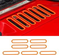 🍊 sqqp hood vent cover cowl panel trim, abs exterior accessories for 07-17 jeep wrangler jk jku 2/4-door (orange) logo