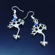 personalized neuron charm earrings with birthstone crystal for medical professionals and students logo