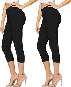 img 4 attached to Stay Comfortable And Chic: Women'S Premium Buttery Soft High Waisted Leggings In Full Length And Capri - Regular And Plus Sizes Available!