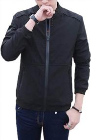 img 4 attached to Lightweight And Windproof Men'S Flight Jacket With Sleek Style And Slim Fit