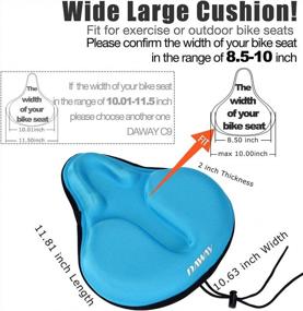 img 3 attached to DAWAY C6 Wide Foam & Gel Padded Bike Seat Cover For Enhanced Comfort - Perfect For Peloton, Stationary, Cruiser Bikes, Indoor And Outdoor Cycling - Ideal For Women And Men