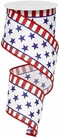 img 1 attached to 🌟 EXPRESSIONS Stars and Stripes Wired Ribbon 2.5" X 10 Yards - Red, White, and Royal Blue: RG01253A1