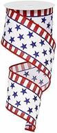 🌟 expressions stars and stripes wired ribbon 2.5" x 10 yards - red, white, and royal blue: rg01253a1 logo