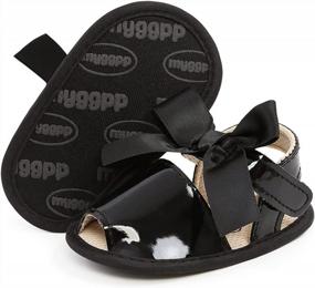 img 4 attached to Baby Boys Girls Soft Sole Summer Sandals First Walker Flat Beach Shoes