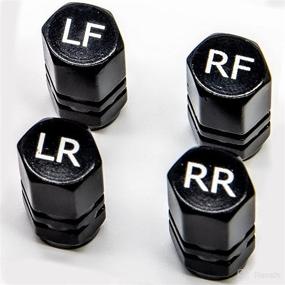 img 4 attached to 🔧 OhYeah! Valve Stem Caps by Oil Udder - Aluminum Valve Tire Caps for 2 Wheel Sets - Laser Engraved Wheel Location Specific (LF, RF, LR, RR) - 8 Pack for Truck, SUV, Car