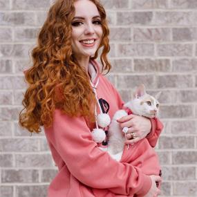 img 2 attached to 🐾 Cozy Pet Pouch Hoodie: Stylish Dog Cat Holder Carrier Sweatshirt for Women