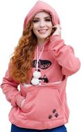 🐾 cozy pet pouch hoodie: stylish dog cat holder carrier sweatshirt for women logo