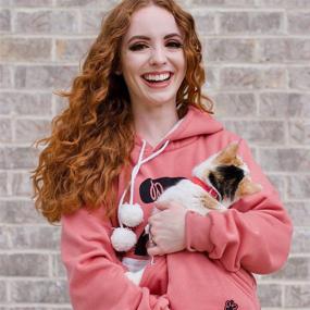 img 3 attached to 🐾 Cozy Pet Pouch Hoodie: Stylish Dog Cat Holder Carrier Sweatshirt for Women