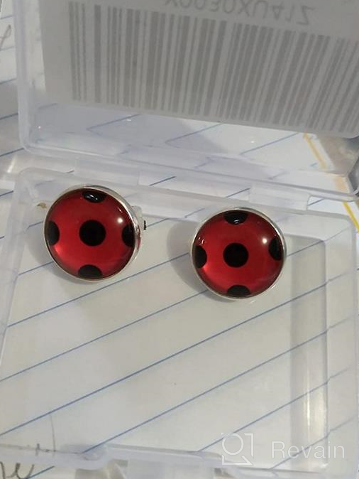 img 1 attached to Monatque Cosplay Earrings: Non-pierced Superhero Ear Clip, Black Spot Red Ear Silver Bug Earrings - Ideal for Girls as Magical Jewellery or Hair Clips review by Bridgette Andrada