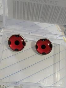 img 8 attached to Monatque Cosplay Earrings: Non-pierced Superhero Ear Clip, Black Spot Red Ear Silver Bug Earrings - Ideal for Girls as Magical Jewellery or Hair Clips