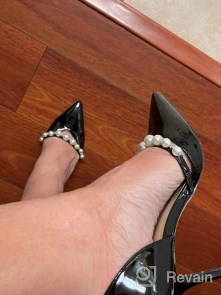 img 1 attached to Women'S Pointed Toe Pumps Mid Stiletto Heel Pearl Strappy Slip On D'Orsay Dress Sandal Shoes For Wedding review by Ashley Gvozdeva