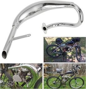 img 2 attached to 🚲 FVRITO Performance Chrome 2 Stroke Exhaust Muffler Expansion Chamber Pipe Silencer Gasket for 50cc 66cc 80cc 100cc Gas Engine Motorized Bicycle, Silver