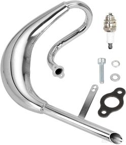 img 4 attached to 🚲 FVRITO Performance Chrome 2 Stroke Exhaust Muffler Expansion Chamber Pipe Silencer Gasket for 50cc 66cc 80cc 100cc Gas Engine Motorized Bicycle, Silver