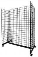 sturdy black grid gondola unit with base and casters - perfect fit for your space - 48"l x 66"h x 24"w dimension logo