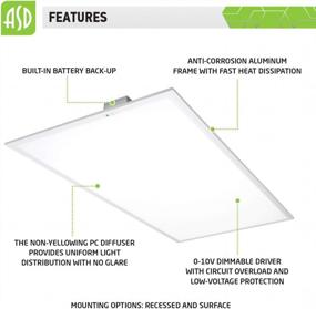 img 1 attached to 2 Pack 40W LED Flat Panel Light W/Emergency Battery, 4000K Bright White 4671 Lm Dimmable Edge Lit 120-277V Drop Ceiling Fixture CULus DLC Certified