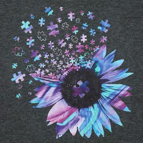 img 1 attached to Women'S Sunflower Short Sleeve Summer Graphic Tee Shirt Casual T-Shirt Top