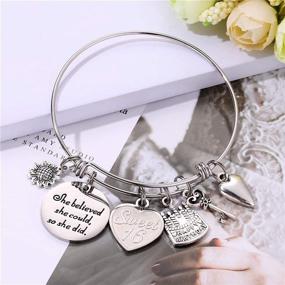 img 1 attached to M MOOHAM Women's/Girl's Expandable Charm Bracelet - Birthday Gifts for Friend, Mom, Daughter, Wife, Grandma - 10th, 20th, 30th, 40th, 50th, 60th, 70th, 80th, 90th Birthday Jewelry Present