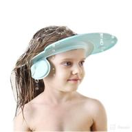 🧒 child bath shower cap – shield for eyes & ears, prevent water entry, hair rinser & protection for kids – blue logo