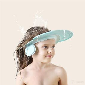 img 2 attached to 🧒 Child Bath Shower Cap – Shield for Eyes & Ears, Prevent Water Entry, Hair Rinser & Protection for Kids – Blue