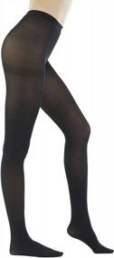 img 3 attached to Solid Color Footed Pantyhose Tights For Women - 80 Denier Semi-Opaque For Flawless Coverage