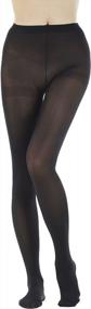 img 2 attached to Solid Color Footed Pantyhose Tights For Women - 80 Denier Semi-Opaque For Flawless Coverage