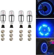 🚲 jorcedi 4 pcs led bike wheel light tyre tire valve caps: blue neon lights for car motorcycle bicycle – safety, waterproof, motion activated! логотип