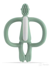 img 2 attached to Matchstick Monkey - Mint Green Monkey Teether | Teething Toy for Babies 6-12 Months | Gently Massages Infant Gums | Soothing Different Textures | Dishwasher-Safe