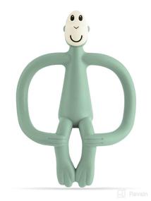 img 4 attached to Matchstick Monkey - Mint Green Monkey Teether | Teething Toy for Babies 6-12 Months | Gently Massages Infant Gums | Soothing Different Textures | Dishwasher-Safe