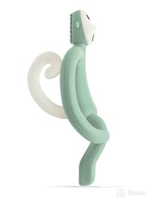 img 3 attached to Matchstick Monkey - Mint Green Monkey Teether | Teething Toy for Babies 6-12 Months | Gently Massages Infant Gums | Soothing Different Textures | Dishwasher-Safe