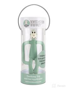 img 1 attached to Matchstick Monkey - Mint Green Monkey Teether | Teething Toy for Babies 6-12 Months | Gently Massages Infant Gums | Soothing Different Textures | Dishwasher-Safe